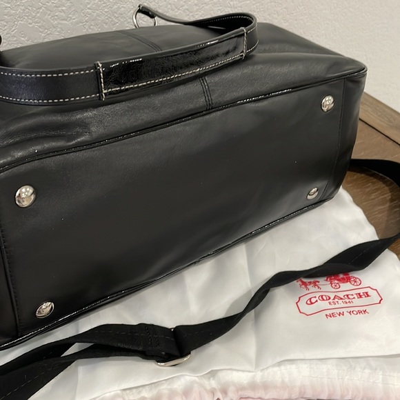Coach B1276-F18374 Addison Black Leather Diaper/Travel Bag changing pad Purse - Picture 6 of 11
